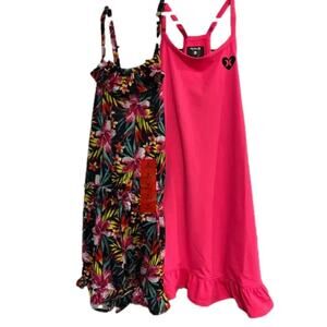 Hurley Girls Dress and Romper 2 pack Pink Floral Size Medium NWT